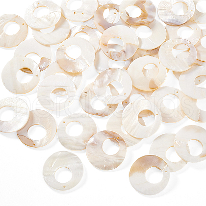 AHADERMAKER 40Pcs Shell Pearl Pendants SSHEL-GA0001-18-1