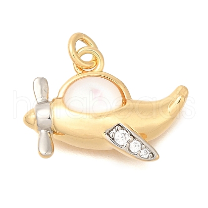 Brass Micro Pave Cubic Zirconia Pendants KK-U040-04G-1