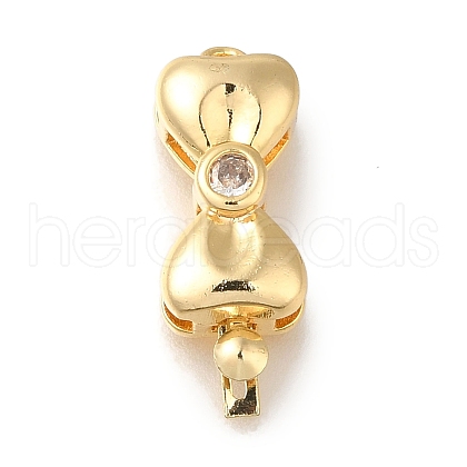 Brass Micro Pave Cubic Zirconia Box Clasps KK-H480-09G-1