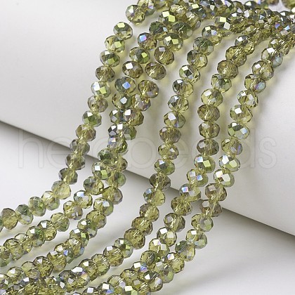 Electroplate Transparent Glass Beads Strands EGLA-A034-T2mm-S17-1