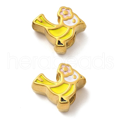 304 Stainless Steel European Beads STAS-D369-01G-1