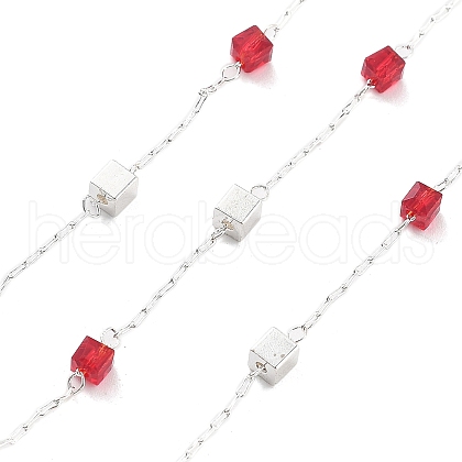 Handmade Brass & Glass Bead Chains CHC-L051-07S-02-1
