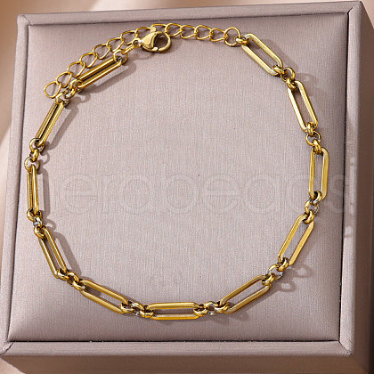 Stainless Steel Oval Link Chain Anklets for Women WG69DAF-03-1