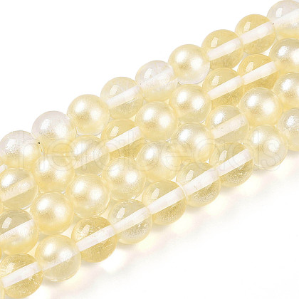 Baking Painted Transparent Glass Beads Strands DGLA-N011-10mm-02-1
