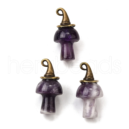 Natural Amethyst Mushroom Pendants G-D311-02AB-04-1