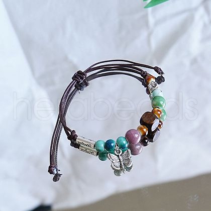 Ceramic Beads Braided Bead Bracelets FS-WG18053-01-1