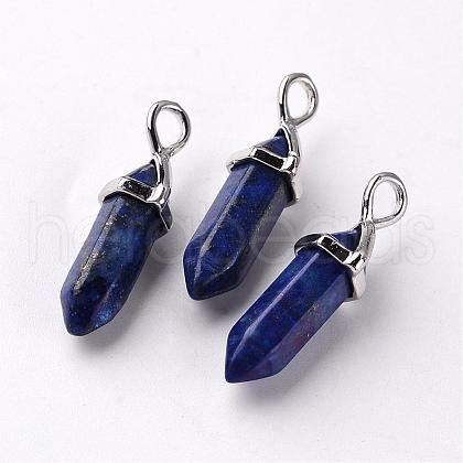 Bullet Natural Lapis Lazuli Pointed Pendants G-E332-A02-1