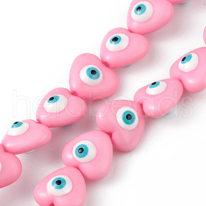 Evil Eye Resin Beads Strands RESI-F040-01B-1