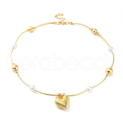 Rack Plating Brass Heart Pendant Necklaces for Women NJEW-C059-01G-01-1