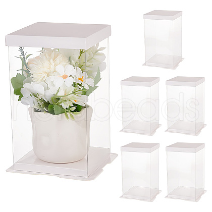 Folding Clear Plastic Gift Storage Boxes CON-WH0106-09A-1