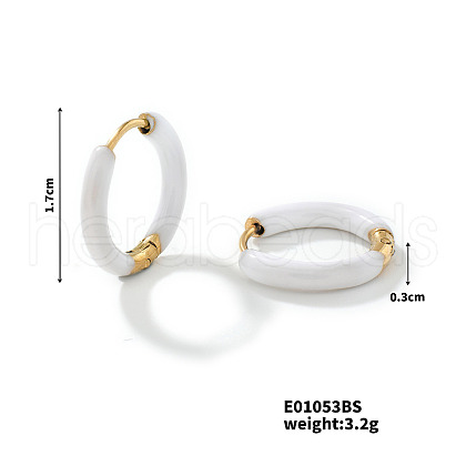 Elegant Brass Enamel Hoop Earrings WO3683-1-1