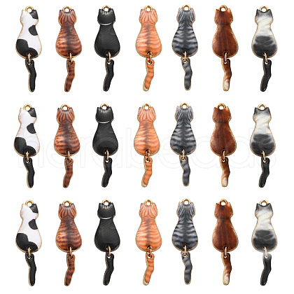35Pcs 7 Styles Alloy Enamel Pendant ENAM-CJ0004-09-1