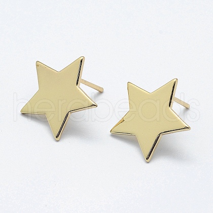 Brass Stud Earring Findings KK-F728-10G-NF-1