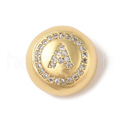 Rack Plating Brass & Cubic Zirconia Pendants KK-Z047-07G-A-RS-1