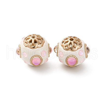 Handmade Resin Indonesia Round Beads IPDL-P005-25KCG-03-1