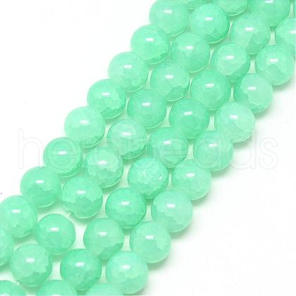 Baking Painted Crackle Glass Bead Strands DGLA-Q023-4mm-YS19-1