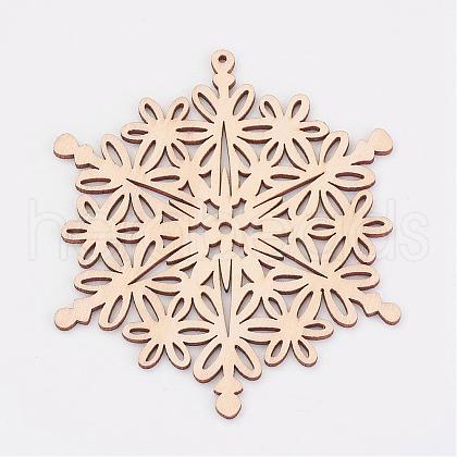 Undyed Wooden Pendants WOOD-K005-07-1