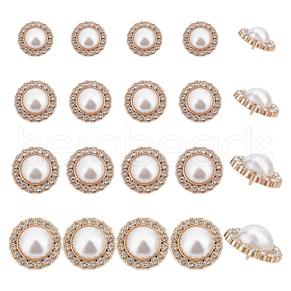  24Pcs 4 Styles 1-Hole Alloy Rhinestone Shank Buttons BUTT-NB0001-73-1