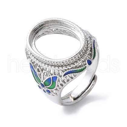 Adjustable Brass Enamel Pad Ring Base Settings KK-K399-08P-1