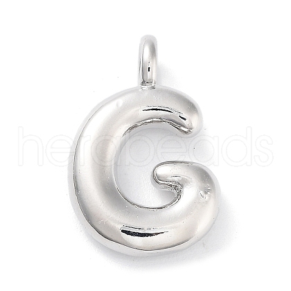 Rack Plating Brass Balloon Letter Pendants KK-C050-01P-G-1