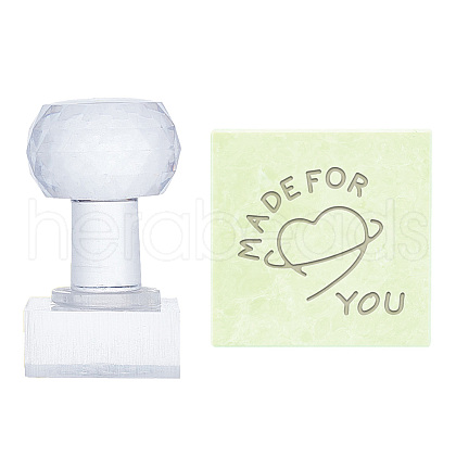 Clear Acrylic Soap Stamps DIY-WH0438-020-1