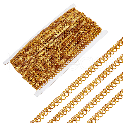 20 Yards Polyester Braided Metallic Lace Trim DIY-WH0491-46B-1