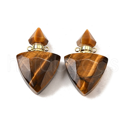 Natural Tiger Eye Perfume Bottle Pendants G-L623-10G-05-1