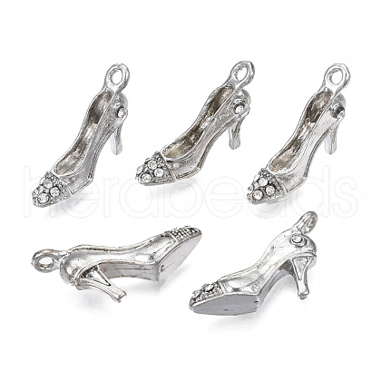 Rack Plating Alloy Rhinestone Pendants ALRI-T007-01-1