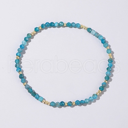 Natural Apatite Round Beads Stretch Bead Bracelets for Women CQ7665-6-1