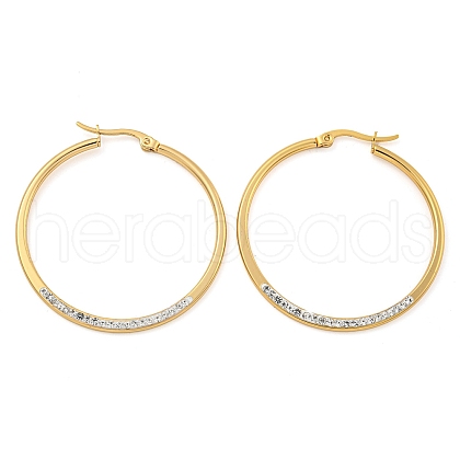 PVD Vacuum Plating 202 Stainless Steel Hoop Earrings EJEW-H003-43G-02-1
