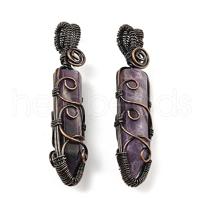 Natural Amethyst Pendants G-K338-28R-06-1
