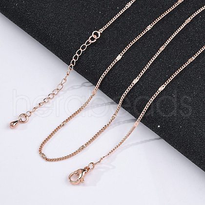 Brass Curb Chains Necklaces for Women NJEW-D302-06RG-1