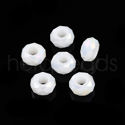 Imitation Jade Glass European Beads GPDL-N005-B14mm-A01-1
