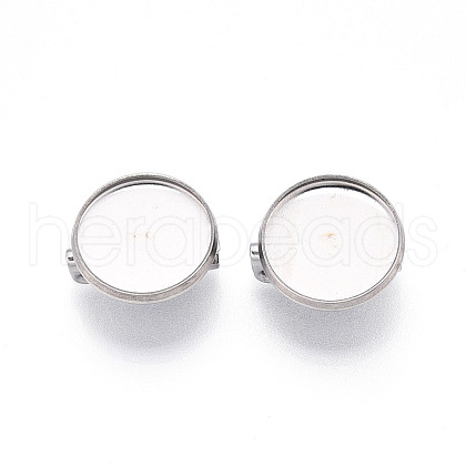 304 Stainless Steel Brooch Cabochon Settings STAS-E547-08A-P-1