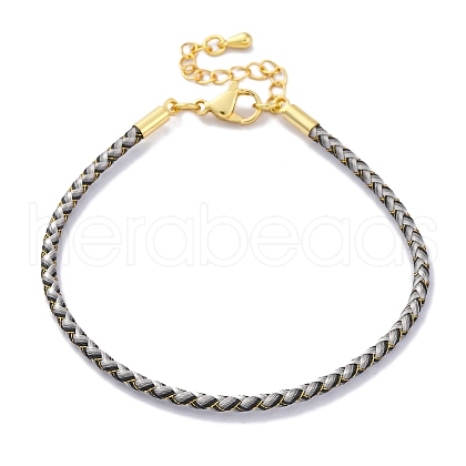 Polyester Cord Braided Bracelet Makings MAK-Z003-01G-12-1