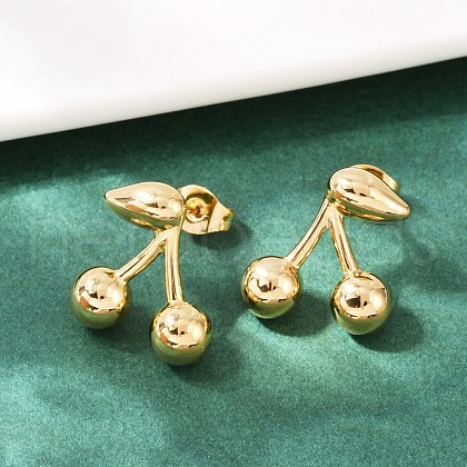 304 Stainless Steel Stud Earrings EJEW-S265-03G-C-1