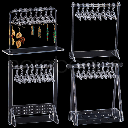 CRASPIRE 4 Sets 4 Styles Coat Hanger Removable Acrylic Earring Displays EDIS-CP0001-09-1