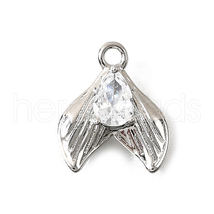 Brass Pave Clear Cubic Zirconia Charms KK-C096-14D-P-1