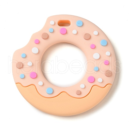 Donut Food Grade Eco-Friendly Silicone Focal Beads SIL-Q023-01C-1