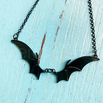 Gothic Bat Wings Alloy Pendant Necklaces FS-WG0FB67-02-1