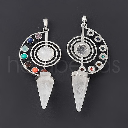7 Chakra Natural Quartz Crystal Big Pendants G-F733-02C-1