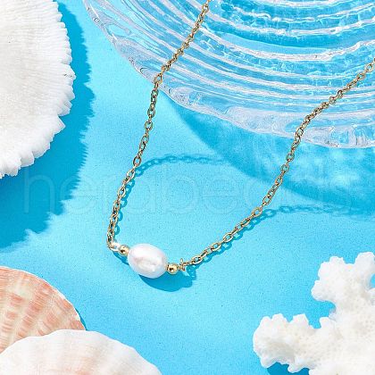 Mother's Day Jewellery Natural Cultured Freshwater Pearl Pendant Necklaces X-NJEW-JN05134-03-1