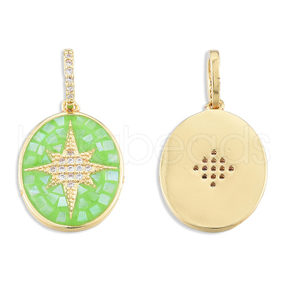 Brass Micro Pave Clear Cubic Zirconia Pendants KK-N227-98E-1
