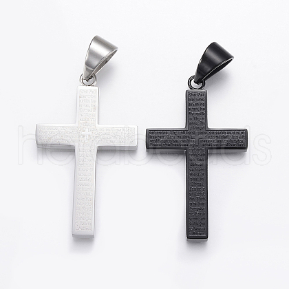 304 Stainless Steel Quote Pendants STAS-F157-02-1