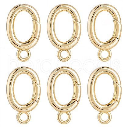 SUNNYCLUE 6Pcs Brass Spring Gate Rings FIND-SC0010-94-1