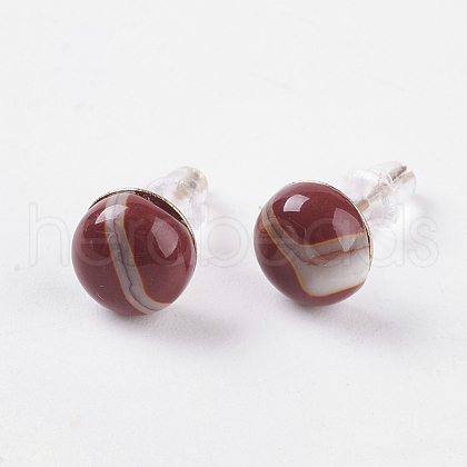 Natural Mookaite Ear Studs EJEW-G223-A08-1