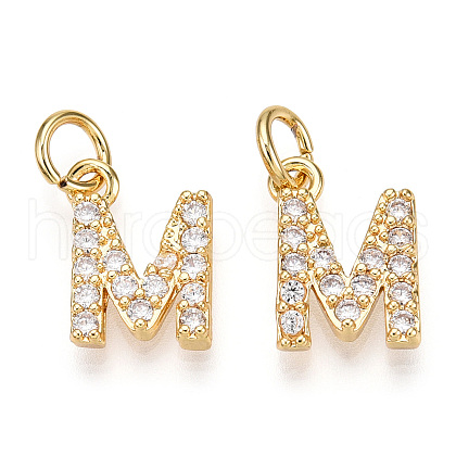 Brass Micro Pave Clear Cubic Zirconia Charms KK-ZX025-07M-1