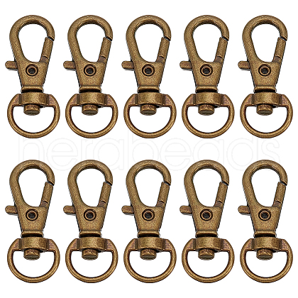 10Pcs Alloy Swivel Lobster Claw Clasps IFIN-LP0001-02-1