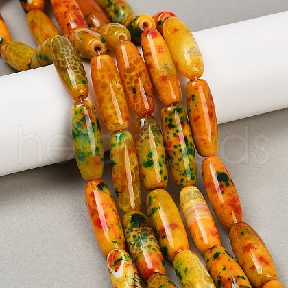 Dyed Natural Agate Beads Strands G-U029-H01-1