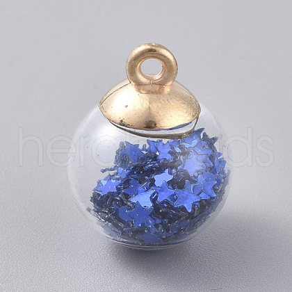 Glass Ball Pendants GLAA-WH0015-26E-1